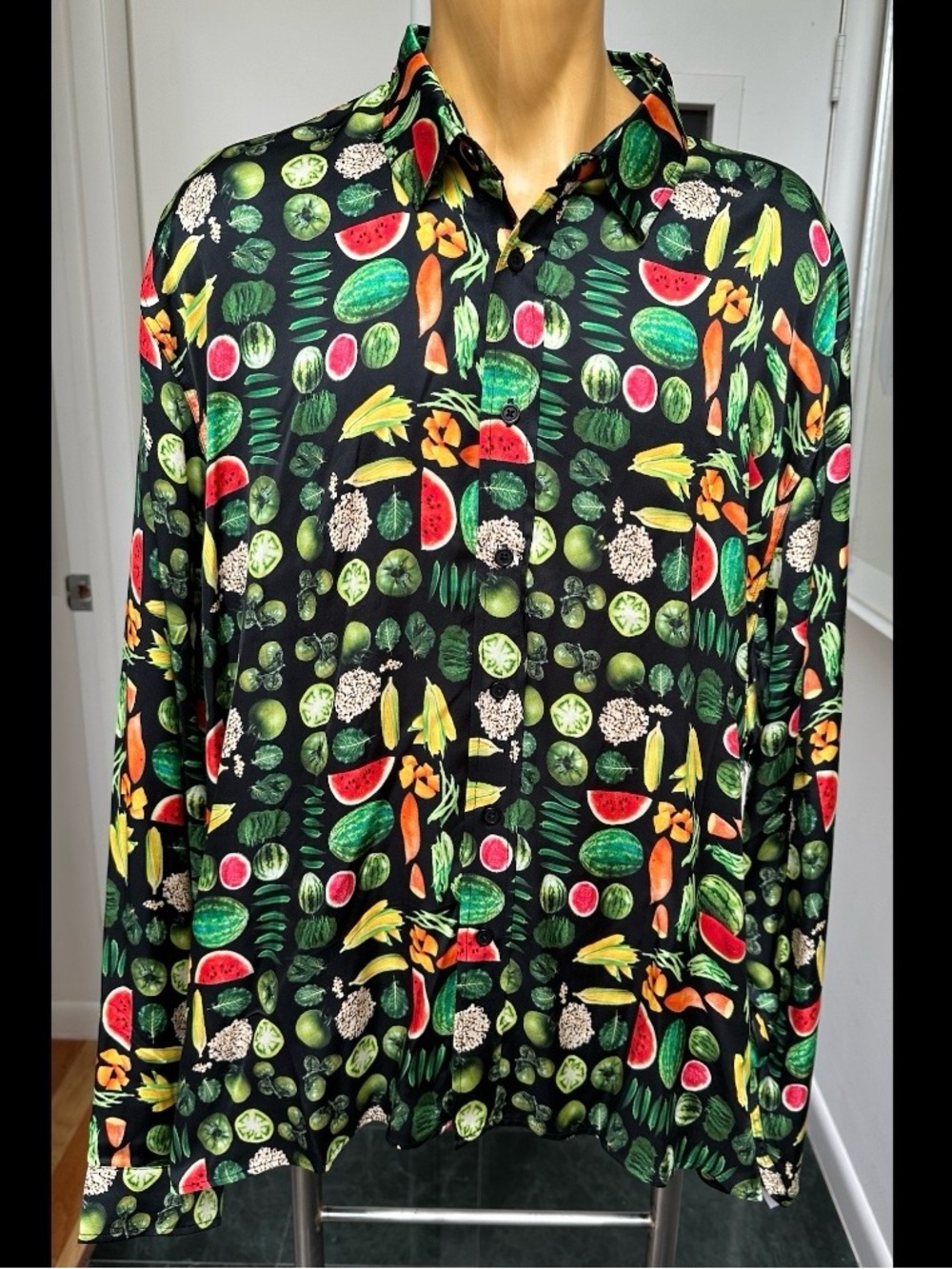 NEW AFRICAN DIASPORA GOODS DENIM TEARS KISS MY GRITS SHIRT XL FRUIT VEG NWT $210
